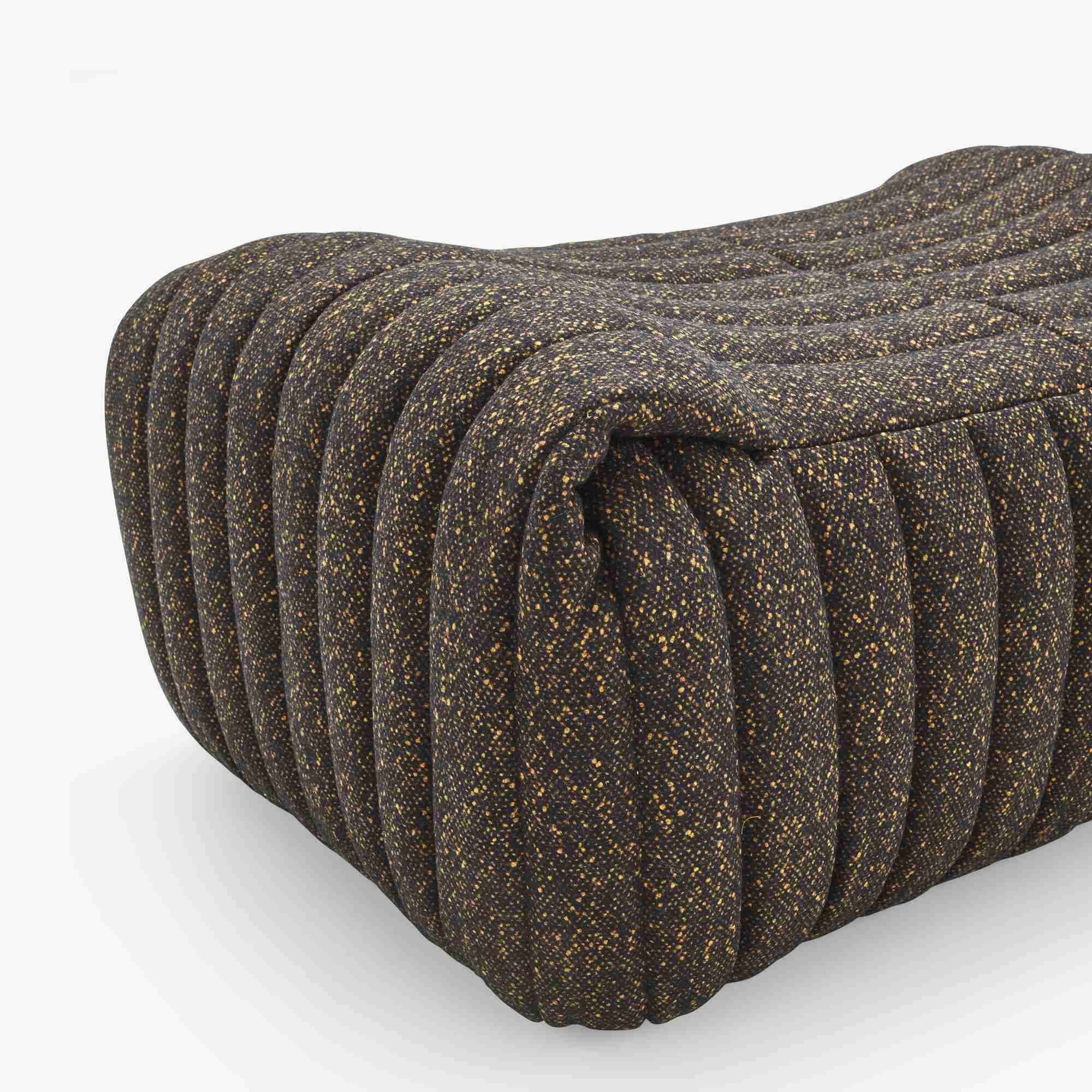 SANDRA - Pouf en tissu Ara coloris Noisette