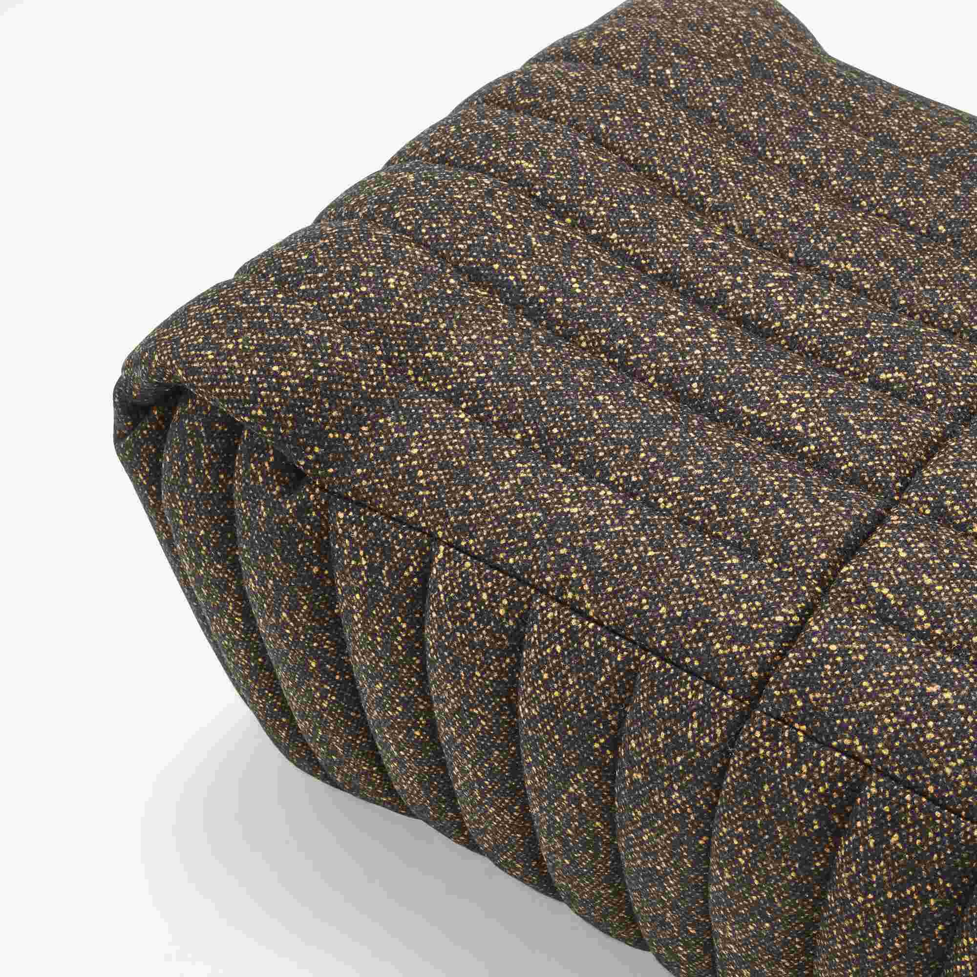 SANDRA - Pouf en tissu Ara coloris Noisette